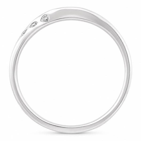 Ribbon Twist Style Shaped Dress Ring Round brilliant cut Diamond Shaped wedding band Half Eternity Ring fit next around engagement platinum gold