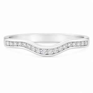 Santra Round brilliant cut Diamond Shaped wedding band channel set Half Eternity Ring fit next around engagement platinum gold