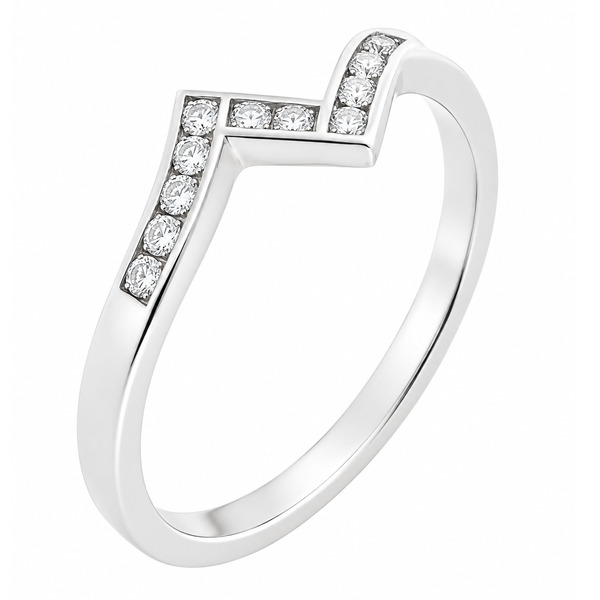 ziggy modern modernist designer crossover round brilliant cut channel set diamond half eternity ring platinum gold