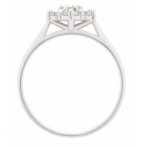 daisy floral petal design style round brilliant cut diamond cluster ring dress platinum gold