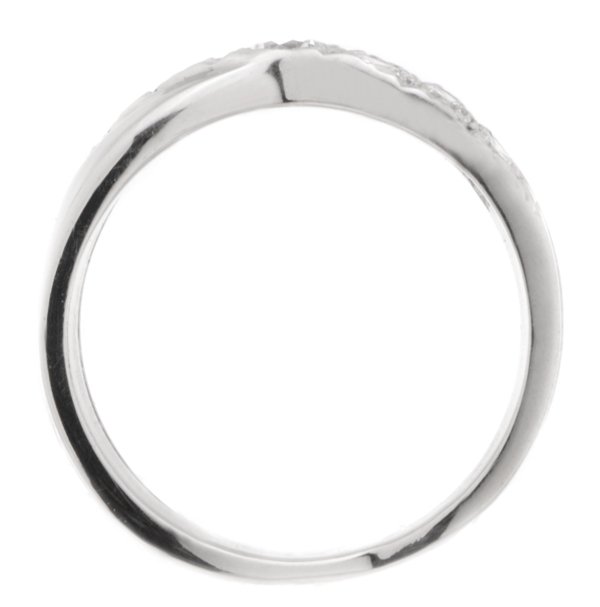 Modern modernist contemporary Rowley graduated round diamond crossover half Eternity style Ring platinum gold