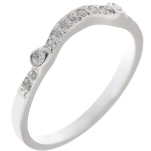 Hanson Vintage Style Shaped Round Diamond half eternity ring shaped wedding band engagement platinum gold