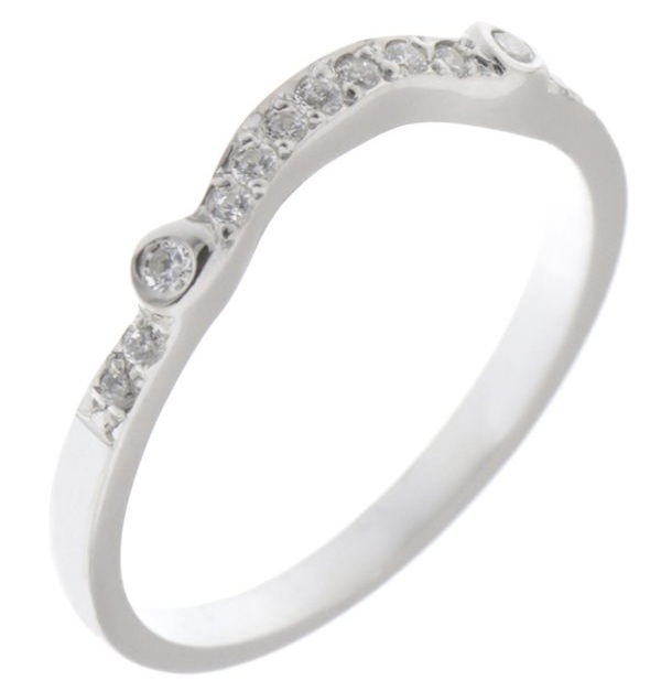 Hanson Vintage Style Shaped Round Diamond half eternity ring shaped wedding band engagement platinum gold