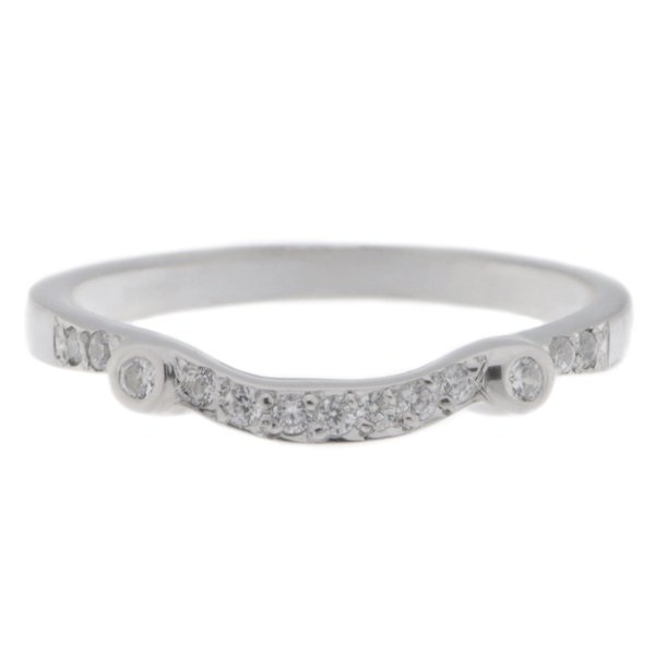 Hanson Vintage Style Shaped Round Diamond half eternity ring shaped wedding band engagement platinum gold