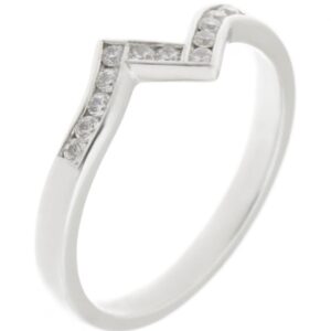 ziggy modern modernist designer crossover round brilliant cut channel set diamond half eternity ring platinum gold