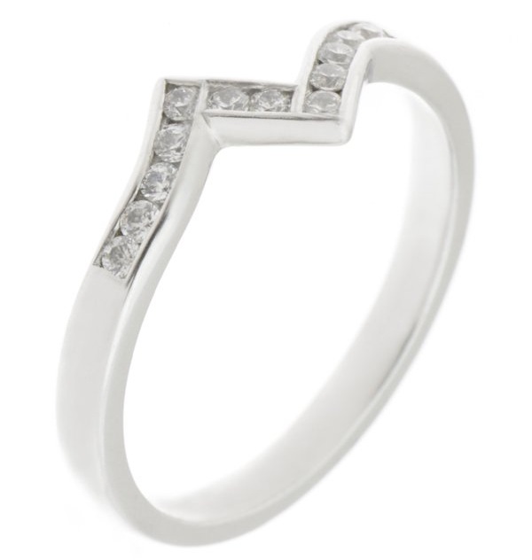 ziggy modern modernist designer crossover round brilliant cut channel set diamond half eternity ring platinum gold