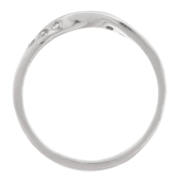 Ribbon Twist Style Shaped Dress Ring Round brilliant cut Diamond Shaped wedding band Half Eternity Ring fit next around engagement platinum gold