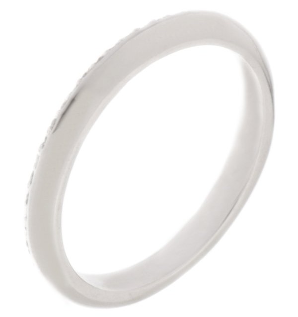 Geo round brilliant cut diamond half eternity matching wedding band ring platinum gold