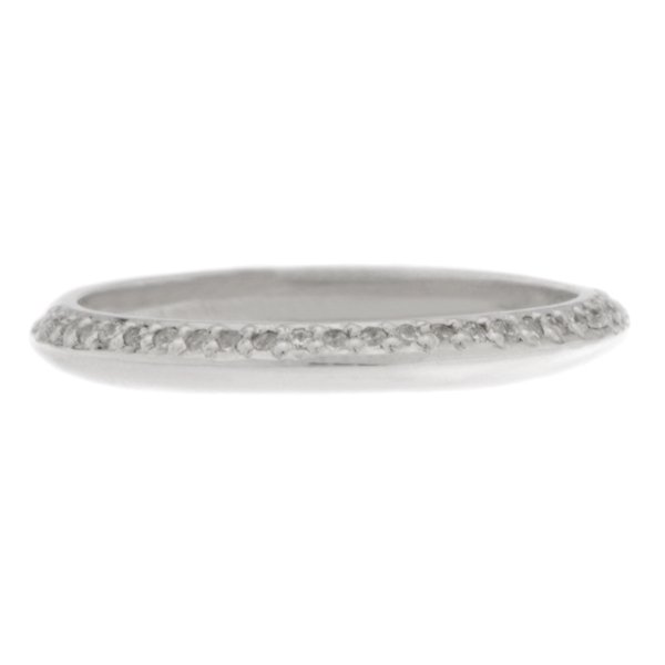 Geo round brilliant cut diamond half eternity matching wedding band ring platinum gold