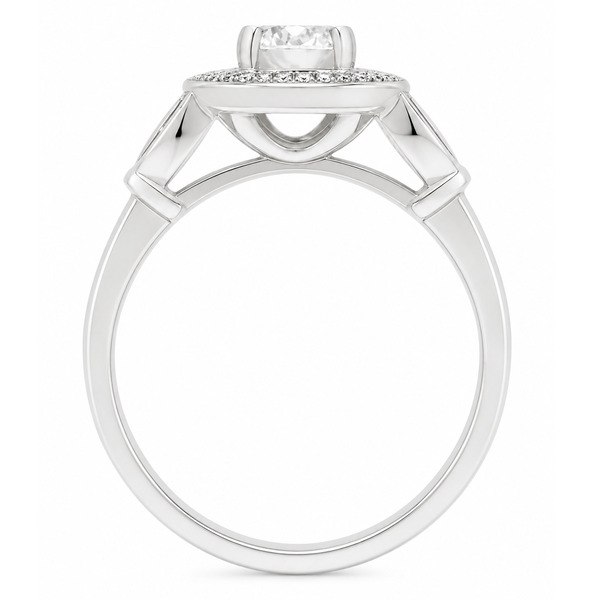 vintage art deco style round brilliant cut diamond halo style cluster ring marquise petal shape setting platinum gold