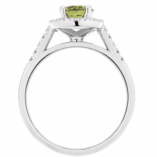 classic oval shape cut green sapphire with round brilliant cut diamonds halo cluster claw set ring platinum gold