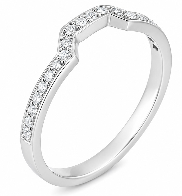 Vintage Style Shaped Round brilliant cut Diamond Wedding Ring band Half Eternity Ring fit next around engagement platinum gold
