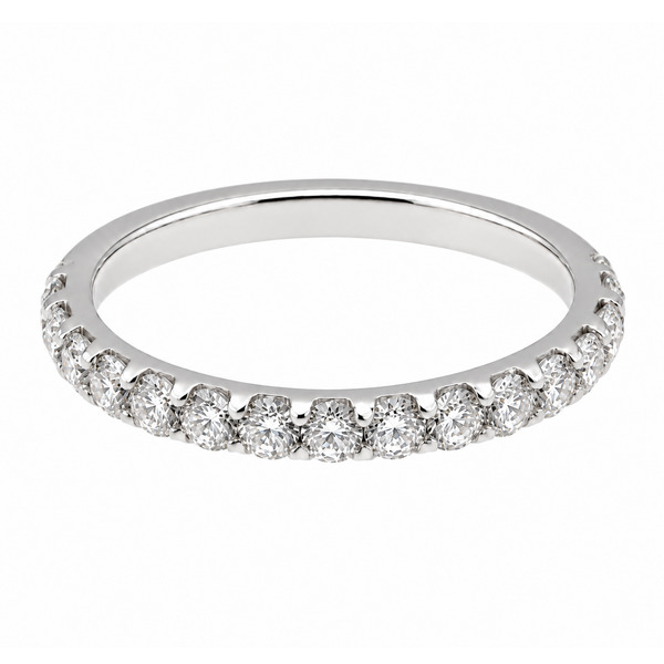 classic 3mm width diamond half full eternity ring claw set 0.10ct round brilliant cut diamonds 33% 50% coverage platinum gold