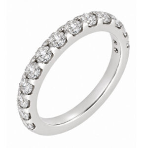 classic 3mm width diamond half full eternity ring claw set 0.10ct round brilliant cut diamonds 33% 50% coverage platinum gold