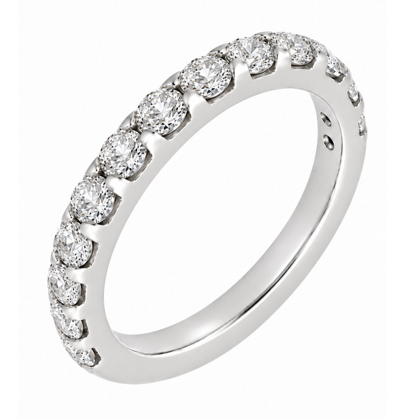 classic 3mm width diamond half full eternity ring claw set 0.10ct round brilliant cut diamonds 33% 50% coverage platinum gold