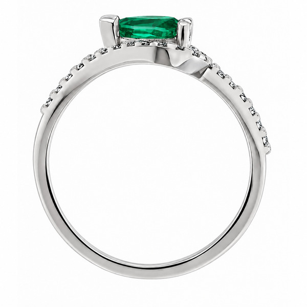 modern pear cut shape green Emerald halo cluster ring main stone set across the finger claw set round diamonds set halo and shoulders engagement design platinum gold