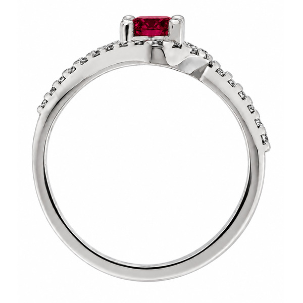 modern round cut Ruby halo cluster ring main stone set across the finger claw set round diamonds set halo and shoulders engagement design platinum gold