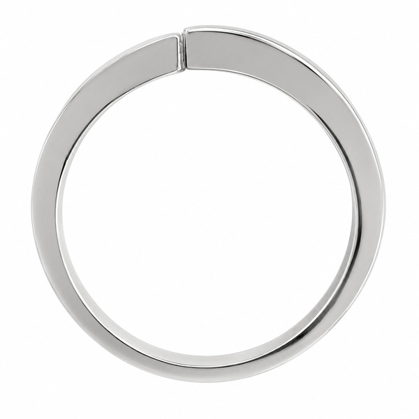 Denon Modernist modern contemporary round cut blue sapphire solitaire crossover dress ring platinum gold