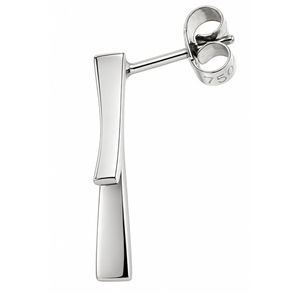 Modern contemporary Modernist Split Plain Drop style Earrings platinum gold