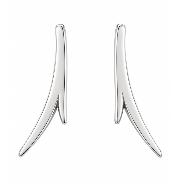 Modern contemporary Modernist Split Plain Drop style Earrings platinum gold