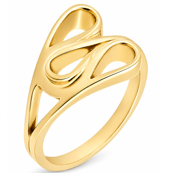 modern modernist deco designer design contemporary plain stoneless crossover eternity dress ring platinum gold