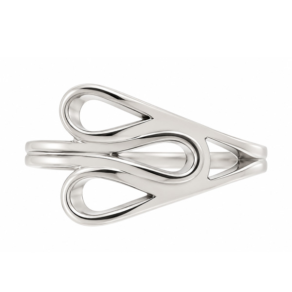 modern modernist deco designer design contemporary plain stoneless crossover eternity dress ring platinum gold