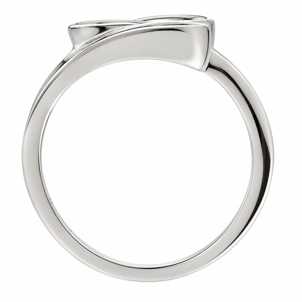 modern modernist deco designer design contemporary plain stoneless crossover eternity dress ring platinum gold