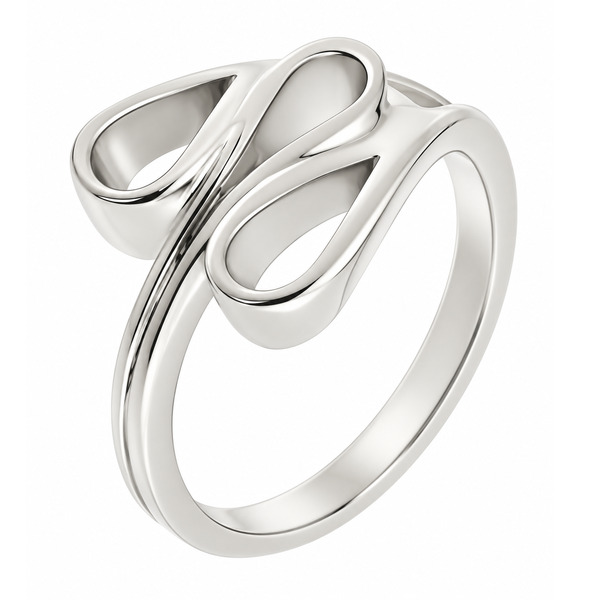 modern modernist deco designer design contemporary plain stoneless crossover eternity dress ring platinum gold
